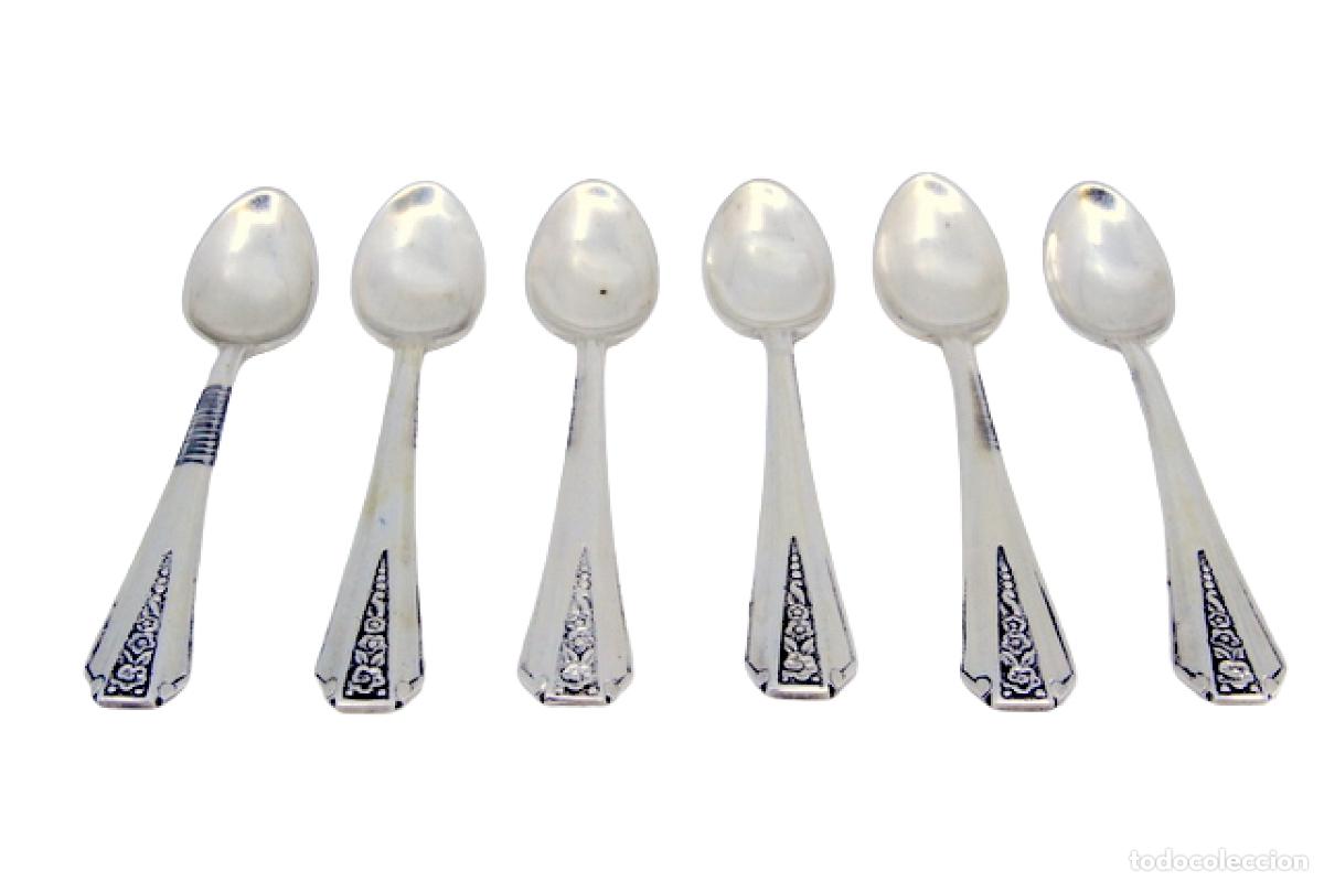 Antiques: Juego de 6 cucharillas de caf&eacute; de plata