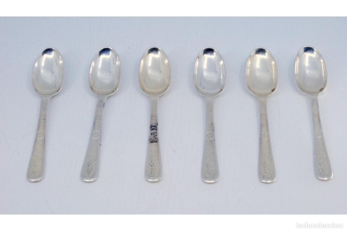 Antig&uuml;edades: Juego de 6 cucharillas de plata - Foto 2