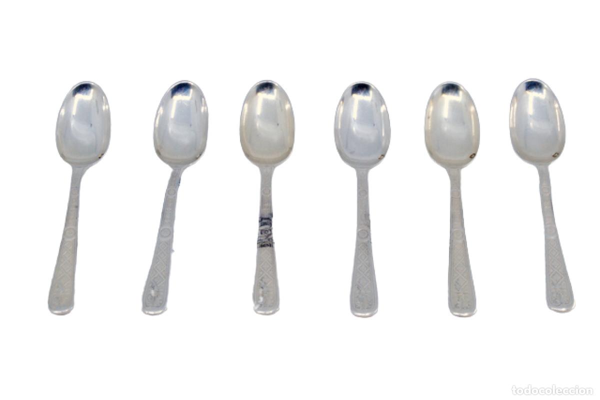 Antig&uuml;edades: Juego de 6 cucharillas de plata - Foto 1