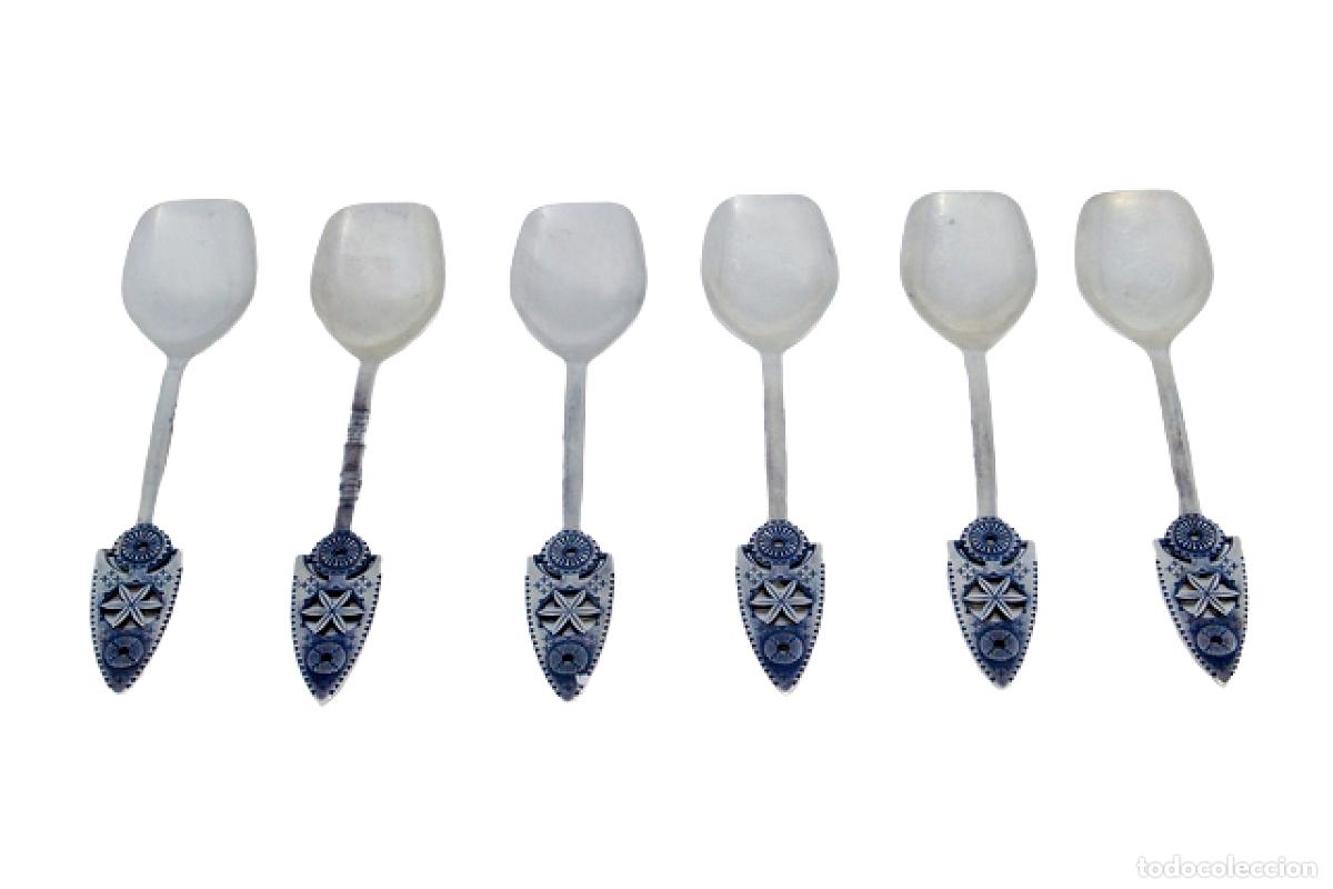 Antig&uuml;edades: Juego de 6 cucharas de plata - Foto 1