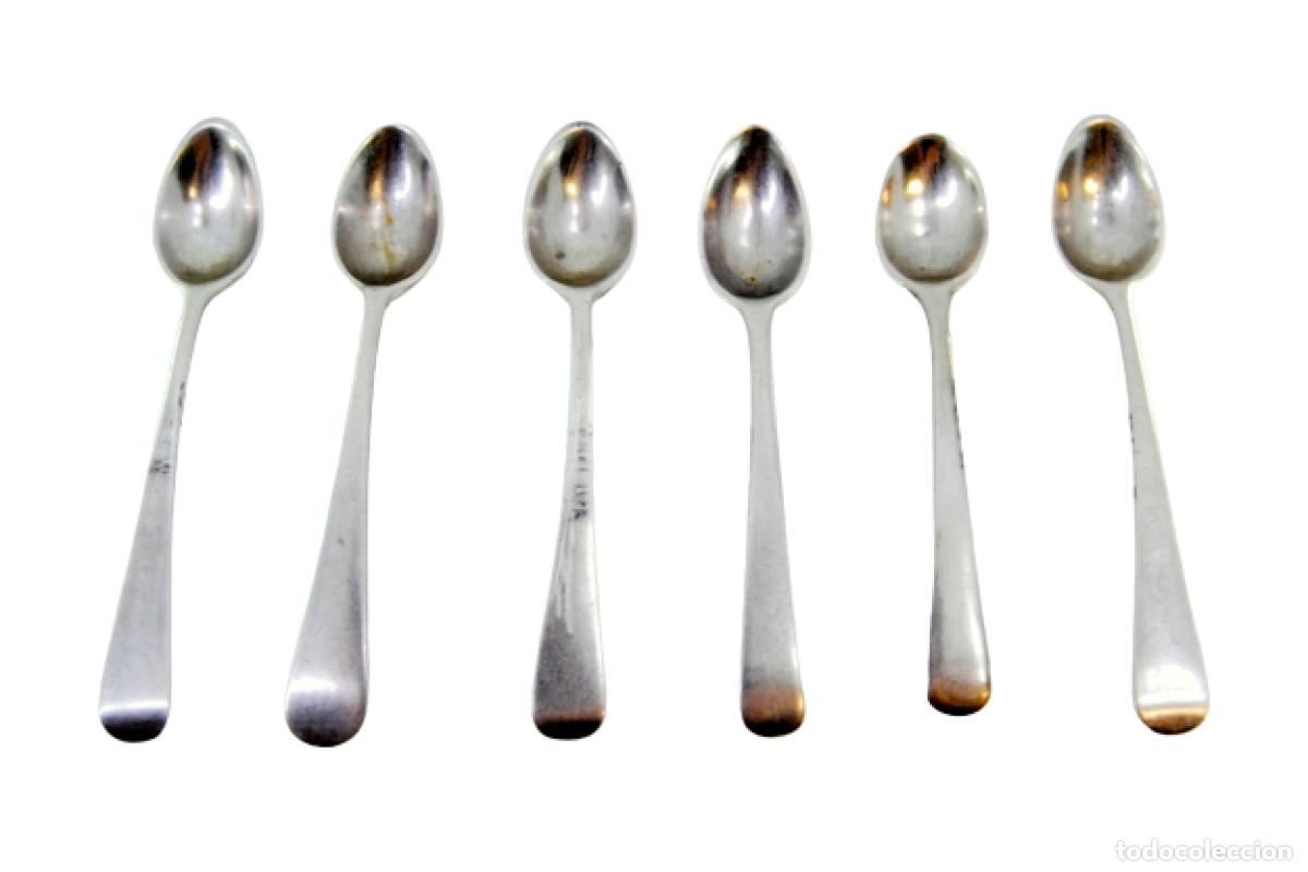 Antig&uuml;edades: Juego de 6 cucharillas de caf&eacute; de plata - Foto 1