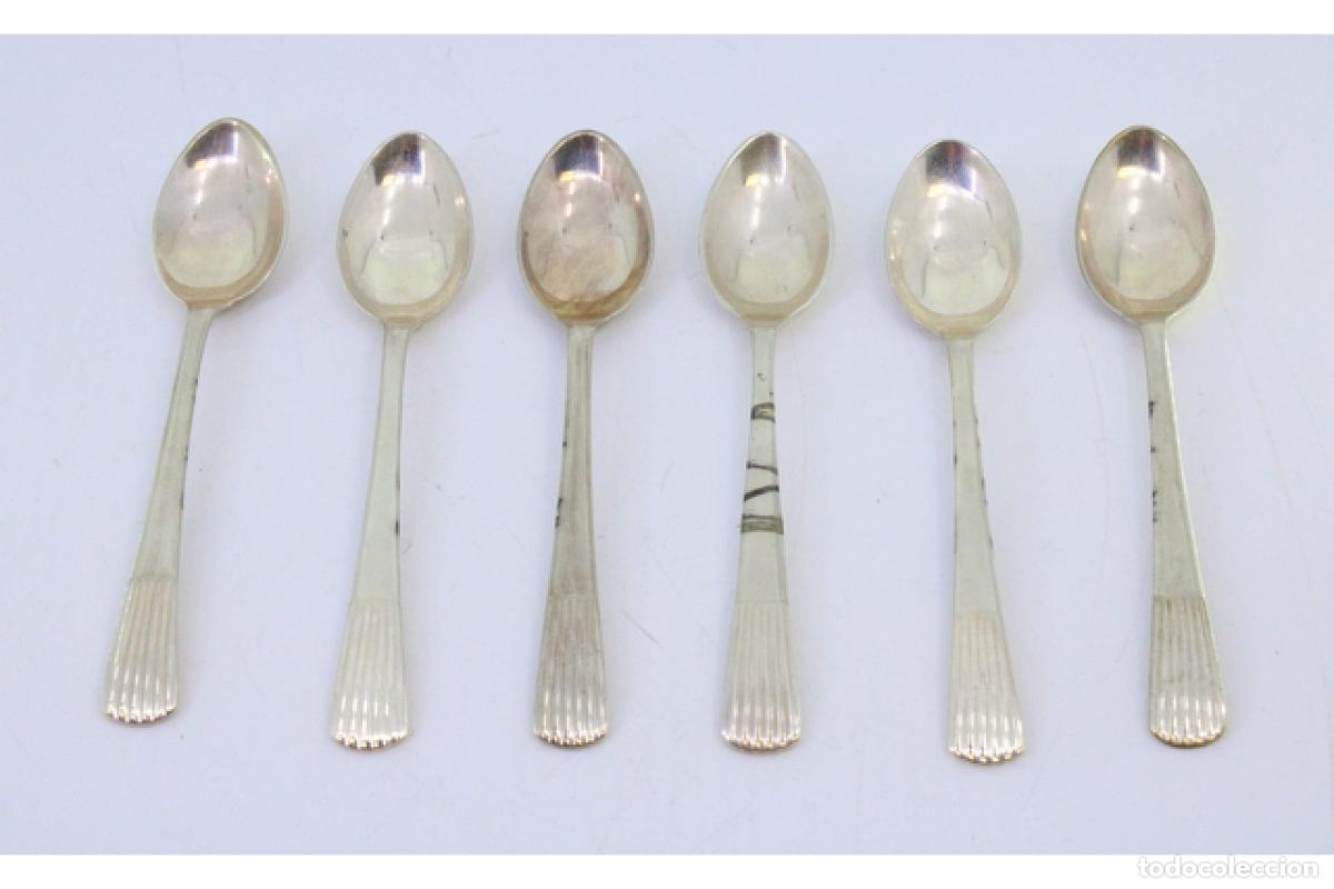Antig&uuml;edades: Juego de 6 cucharillas de plata - Foto 2