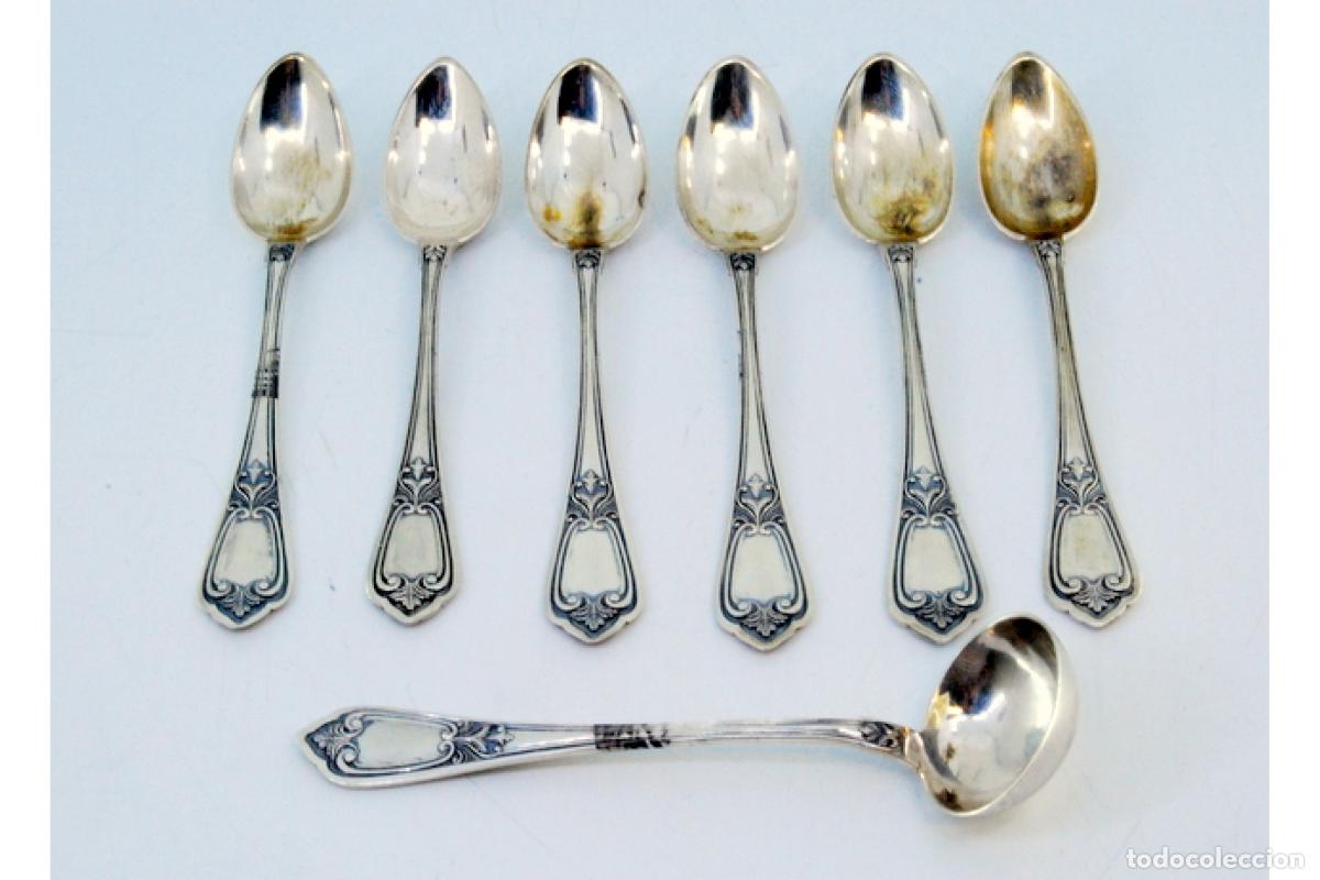 Antig&uuml;edades: Juego de 6 cucharillas de plata - Foto 2