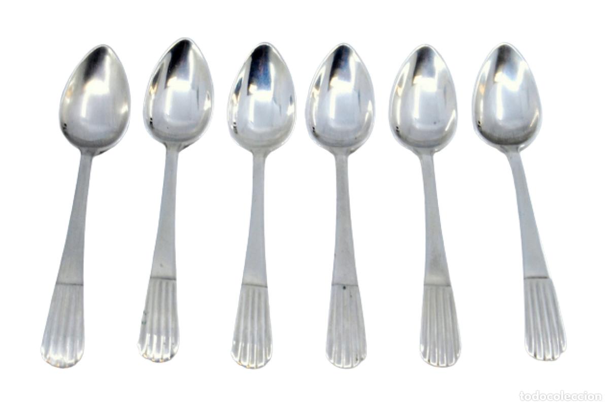 Antig&uuml;edades: Juego de 6 cucharillas de caf&eacute; de plata - Foto 1