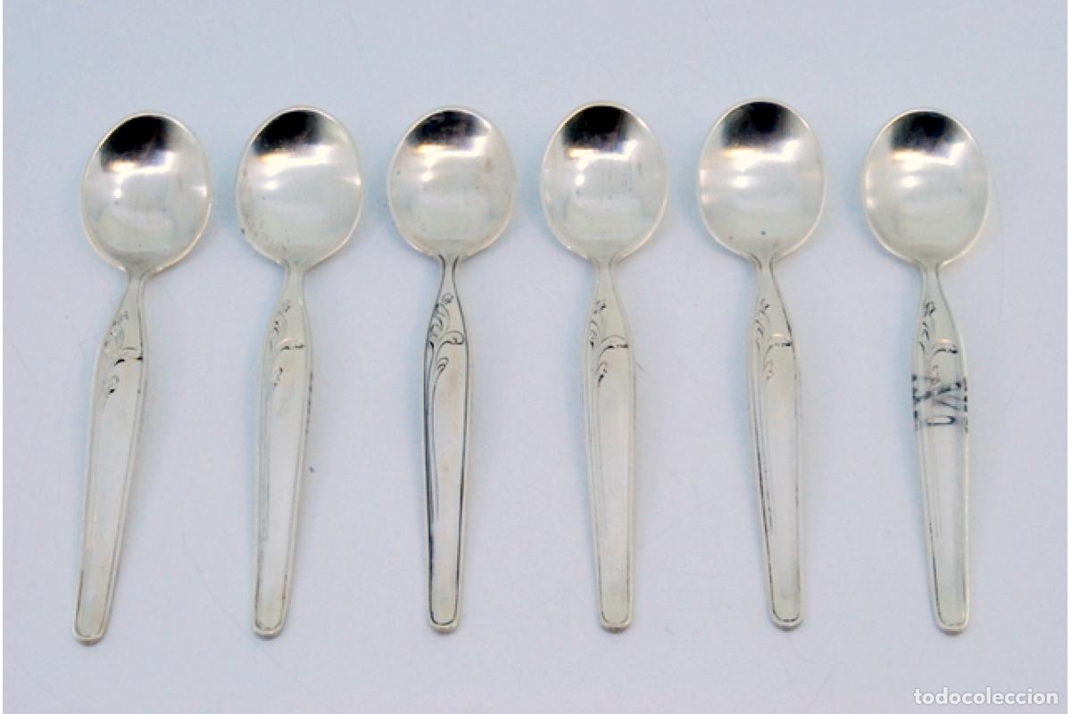 Antig&uuml;edades: Juego de 6 cucharillas de plata - Foto 2