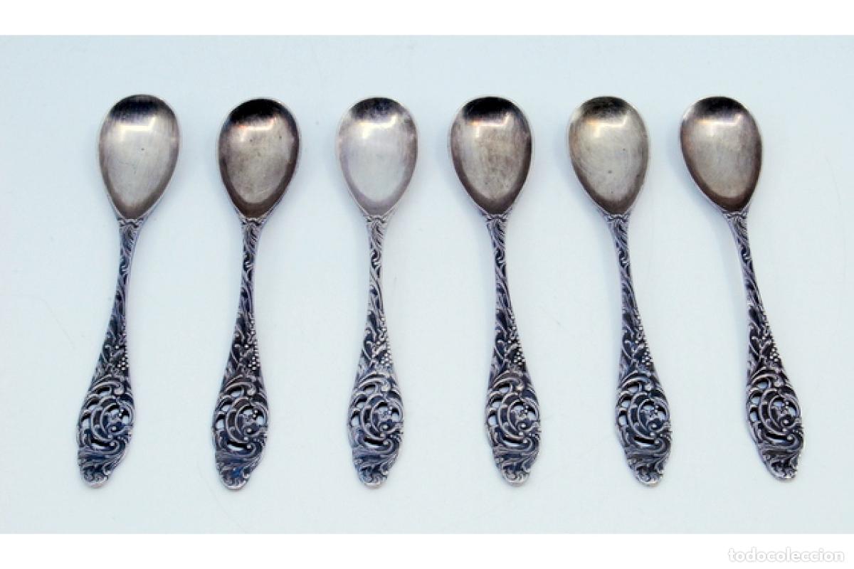 Antig&uuml;edades: Juego de 6 cucharillas de plata - Foto 2