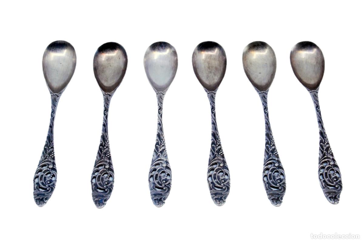 Antig&uuml;edades: Juego de 6 cucharillas de plata - Foto 1