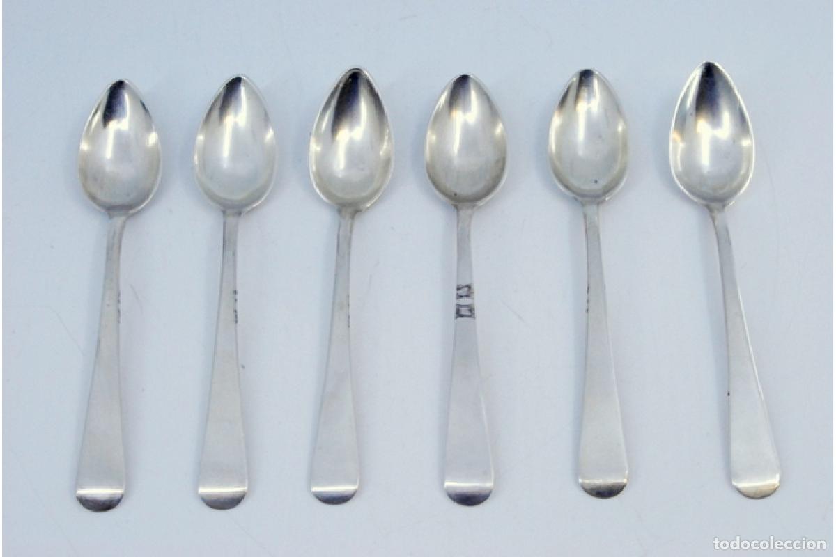 Antig&uuml;edades: Juego de 6 cucharillas de plata - Foto 2