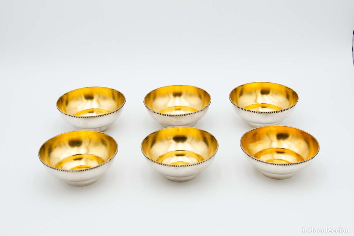 Antig&uuml;edades: Juego de 6 vasos de lavabo de platas. - Foto 1