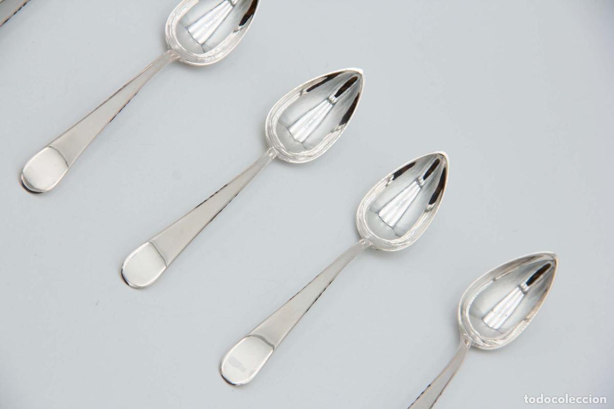 Antig&uuml;edades: Juego de 6 cucharillas de plata - Foto 2