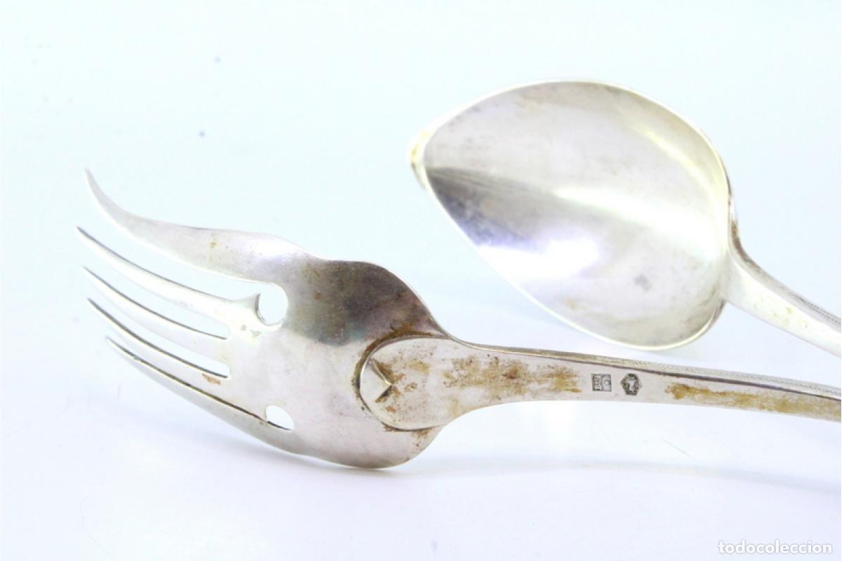 Antig&uuml;edades: Pinzas para ensalada, de plata - Foto 6