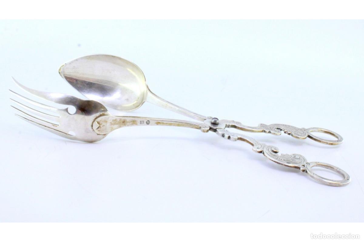 Antig&uuml;edades: Pinzas para ensalada, de plata - Foto 7