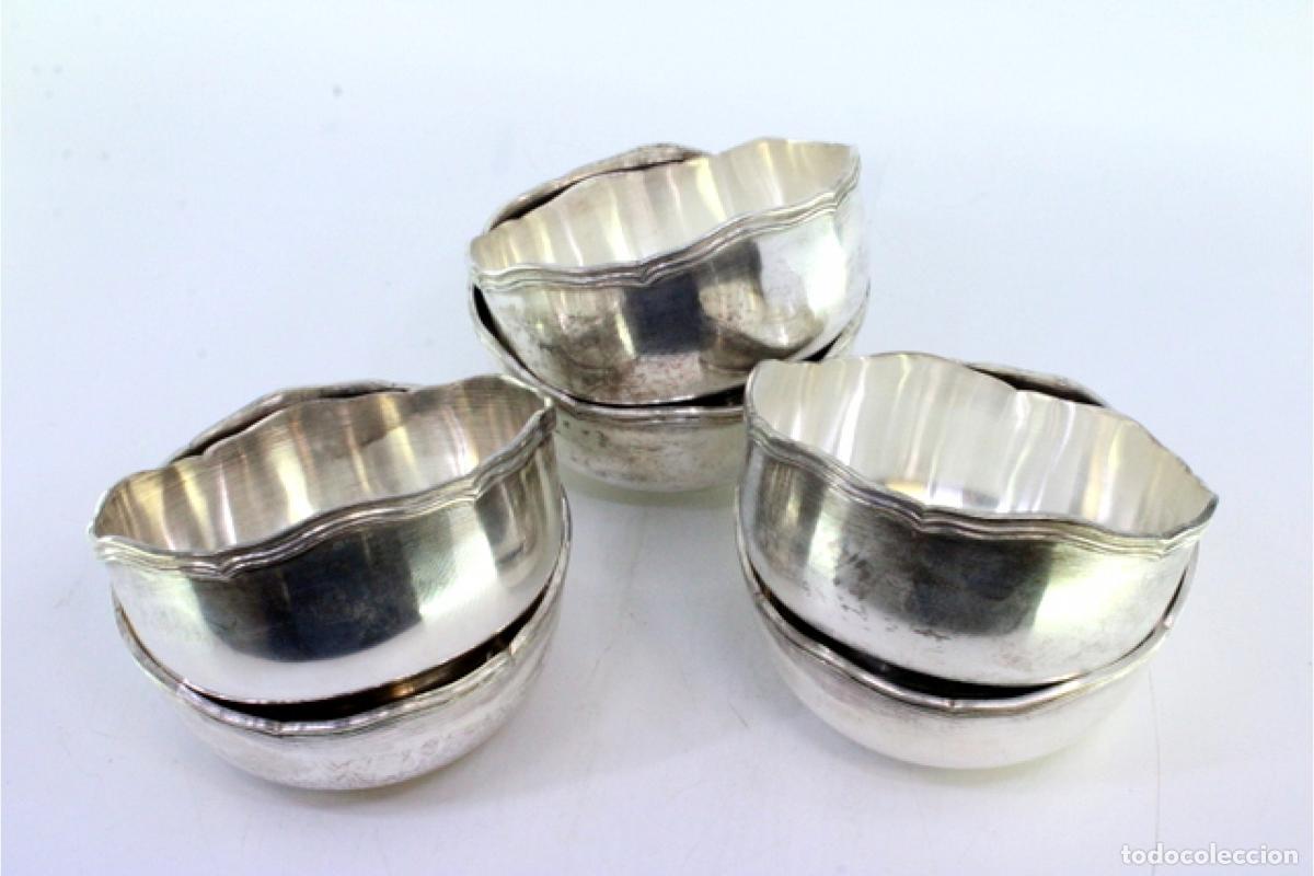 Antig&uuml;edades: Juego de 6 vasos de lavabo de platas. - Foto 4