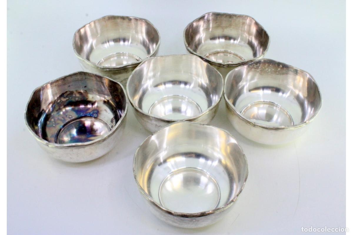 Antig&uuml;edades: Juego de 6 vasos de lavabo de platas. - Foto 5