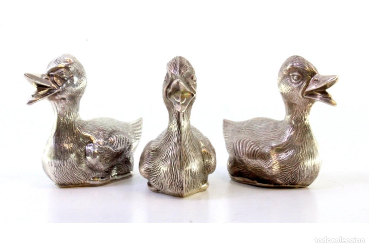 Antig&uuml;edades: Juego de 3 patos de platas - Foto 2