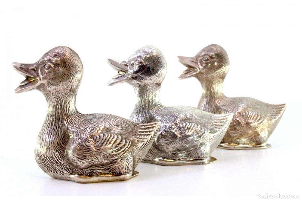 Antig&uuml;edades: Juego de 3 patos de platas - Foto 5