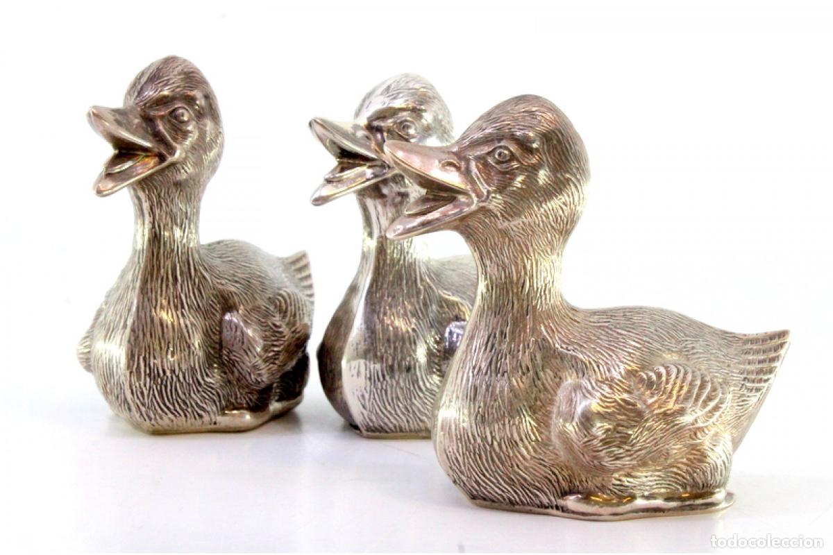 Antig&uuml;edades: Juego de 3 patos de platas - Foto 6