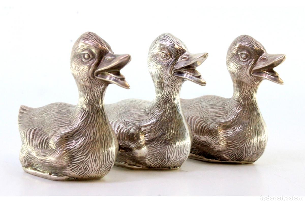 Antig&uuml;edades: Juego de 3 patos de platas - Foto 7