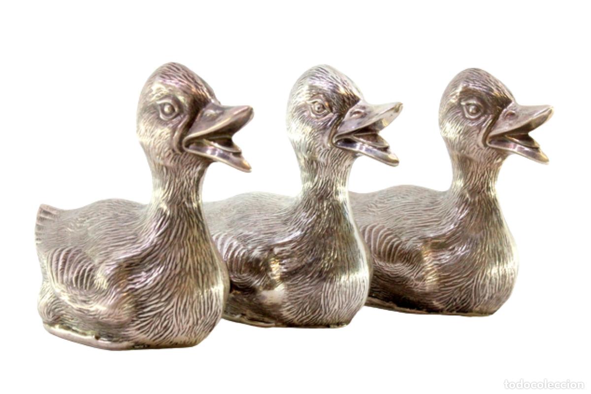 Antig&uuml;edades: Juego de 3 patos de platas - Foto 1