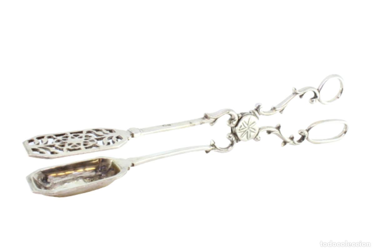 Antiques: Pinzas de plata para ensalada, pan o salsas.