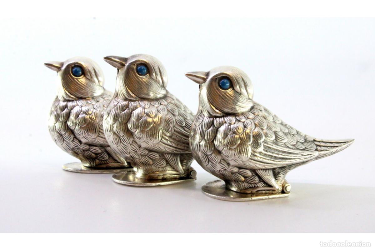 Antig&uuml;edades: Juego de 3 p&aacute;jaros de platas - Foto 3