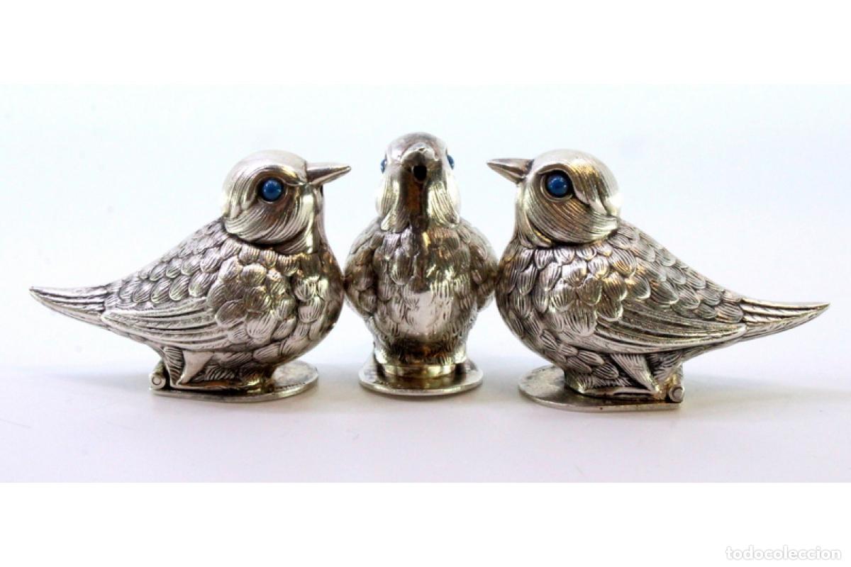 Antig&uuml;edades: Juego de 3 p&aacute;jaros de platas - Foto 4