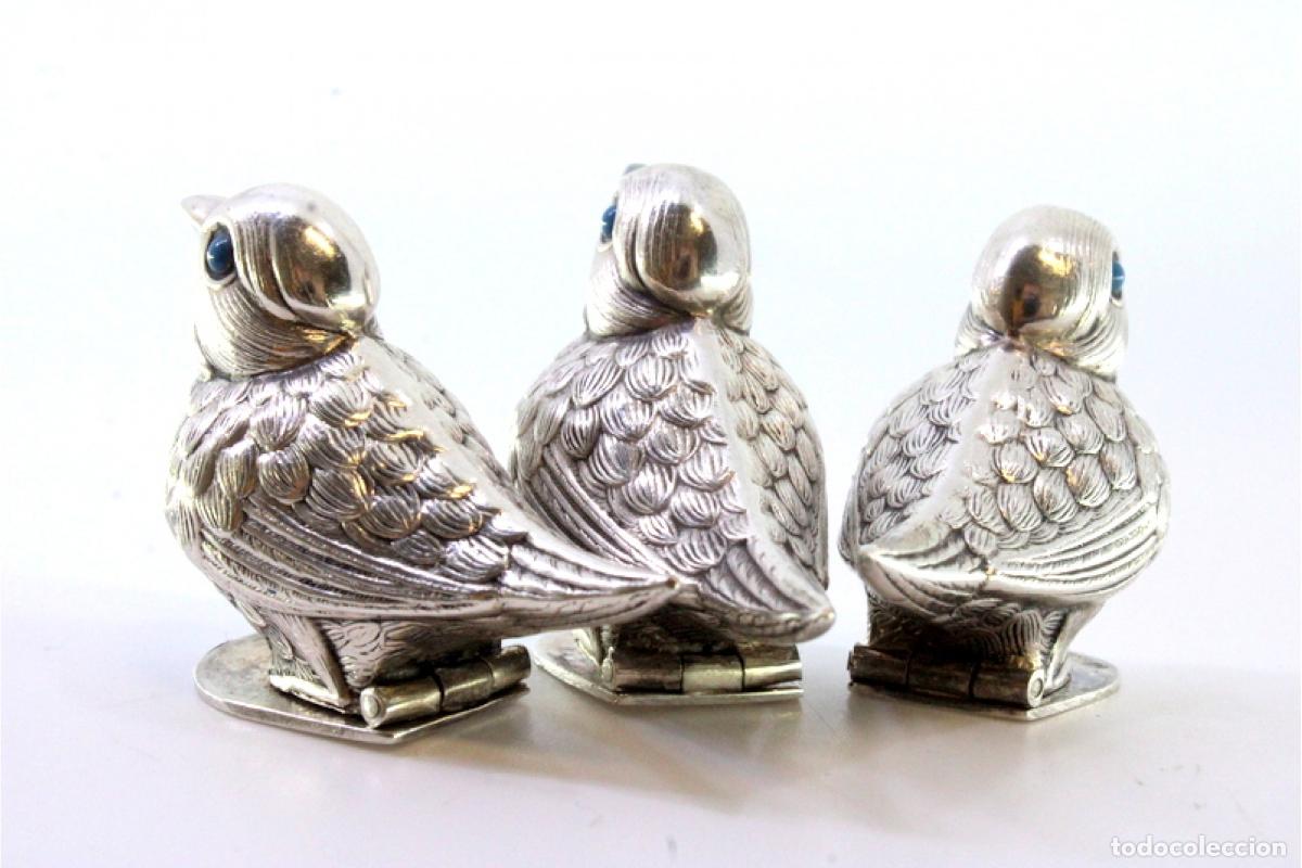Antig&uuml;edades: Juego de 3 p&aacute;jaros de platas - Foto 5