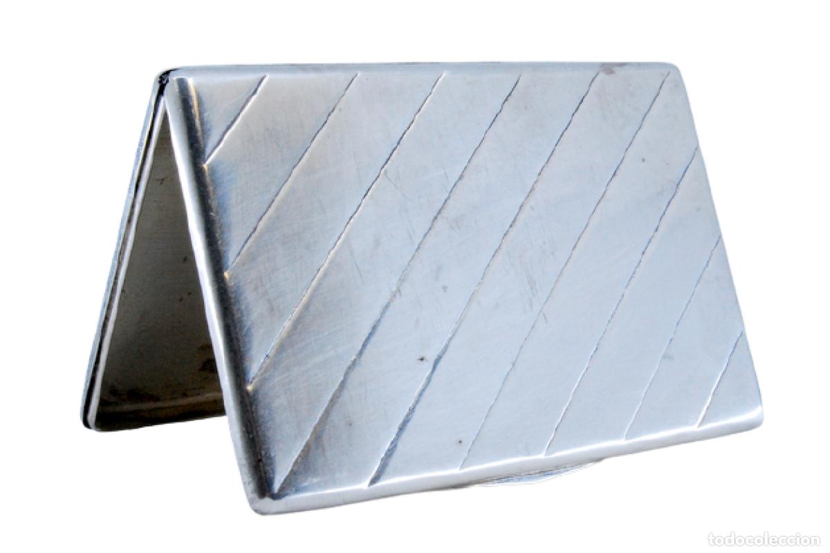 Antig&uuml;edades: Caja de cart&oacute;n, en color plata. - Foto 1