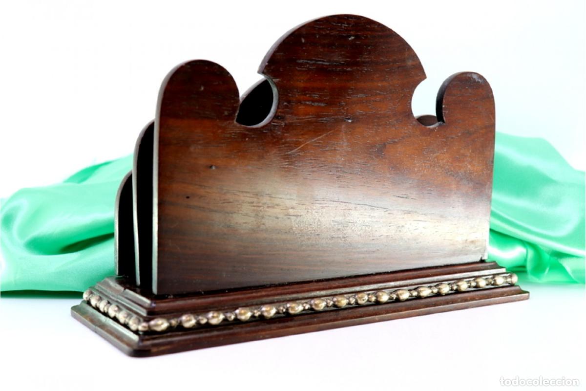 Antig&uuml;edades: Portacartas, hecho de madera y plata. - Foto 2