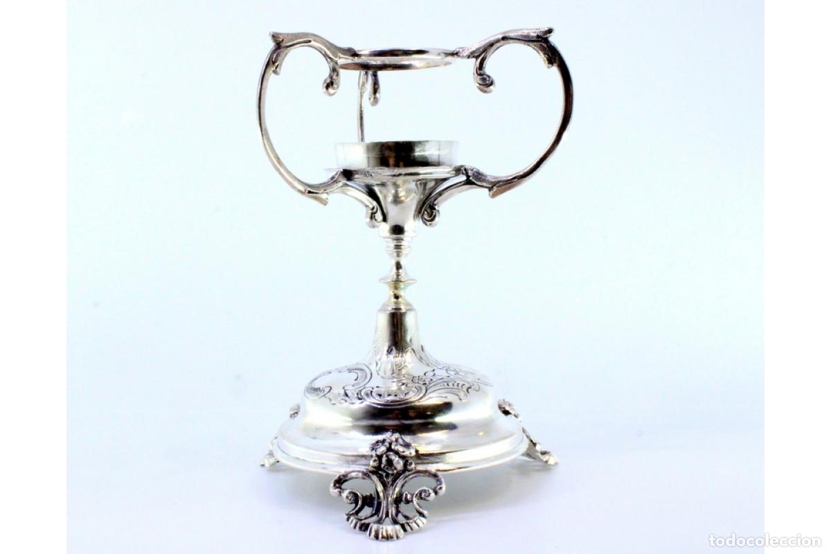 Antig&uuml;edades: Portavelas de plata para altar - Foto 3