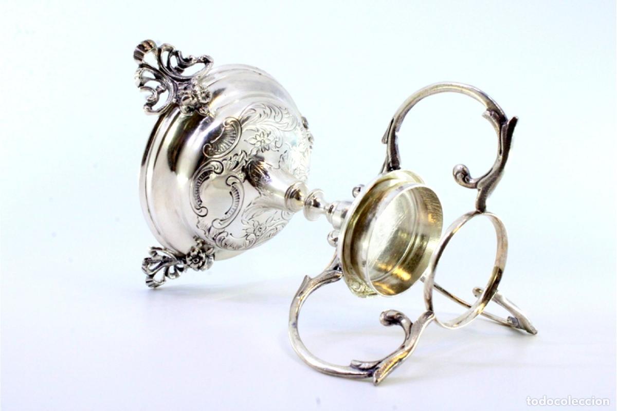Antig&uuml;edades: Portavelas de plata para altar - Foto 4