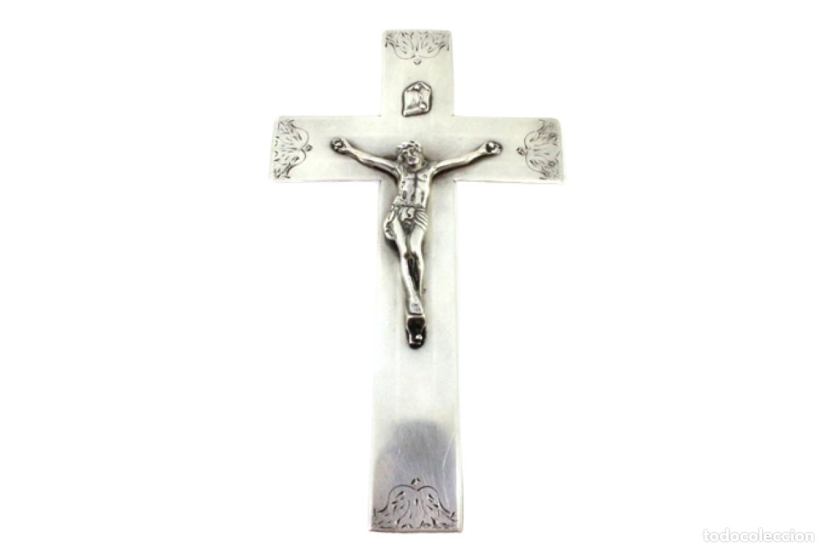 Antig&uuml;edades: crucifijo de plata - Foto 1