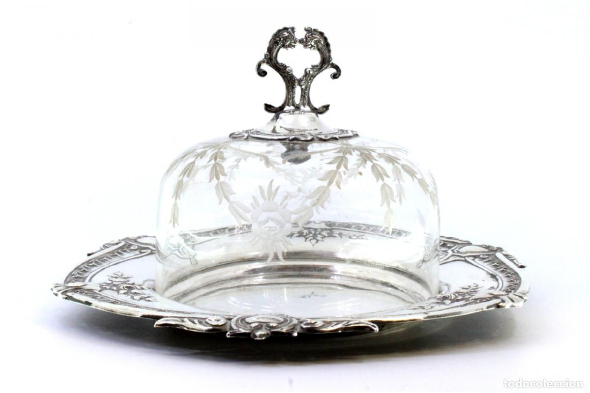 Antig&uuml;edades: plato de queso de plata - Foto 3