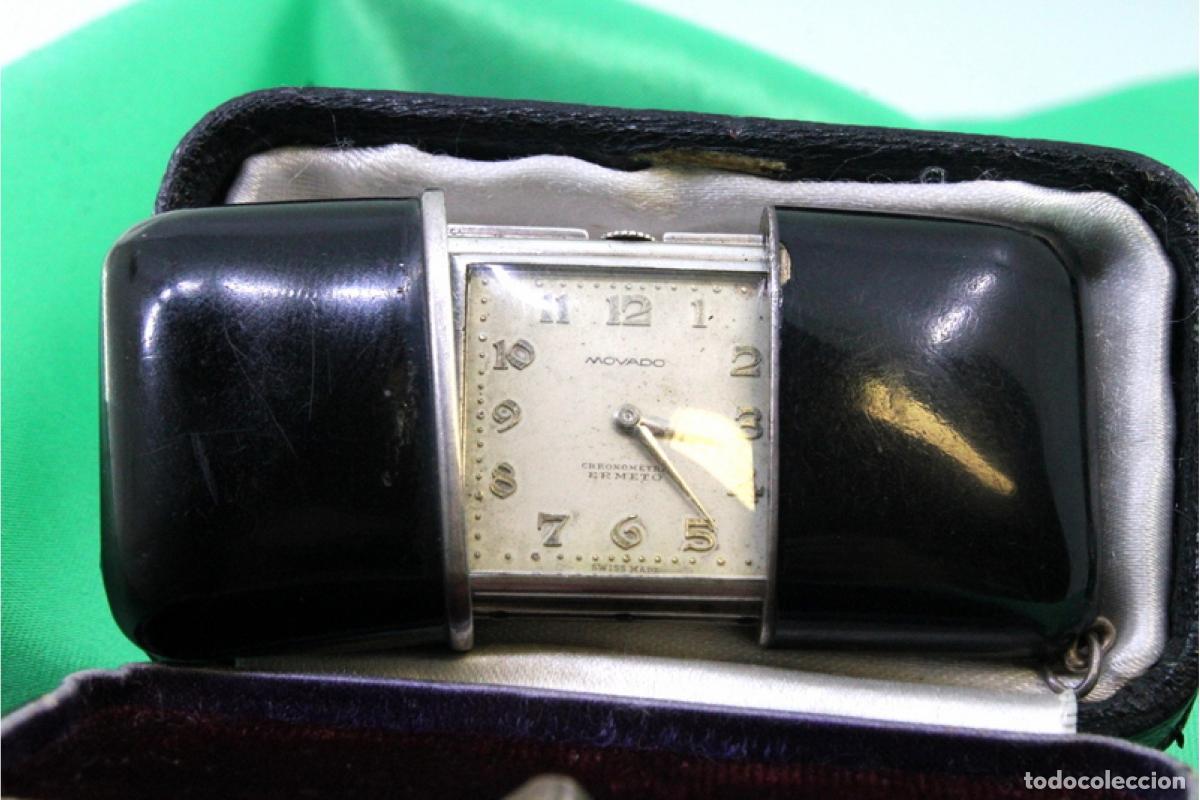 Antig&uuml;edades: Reloj de viaje, en plata - Movado - Foto 6