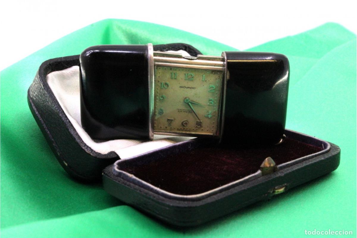 Antig&uuml;edades: Reloj de viaje, en plata - Movado - Foto 1