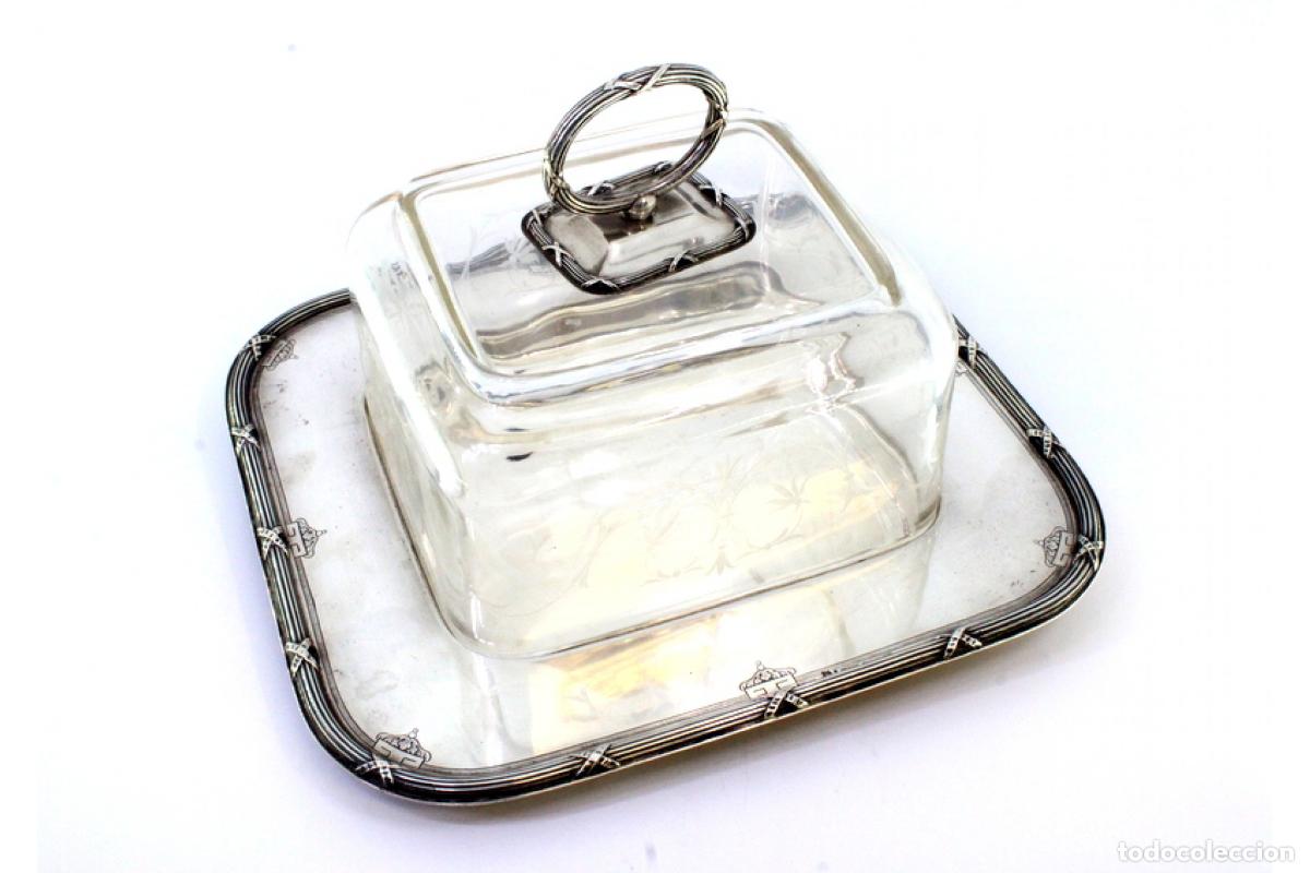 Antig&uuml;edades: plato de queso de plata - Foto 2