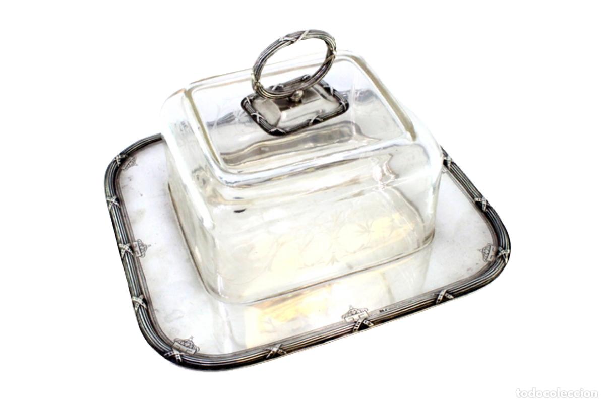 Antig&uuml;edades: plato de queso de plata - Foto 1
