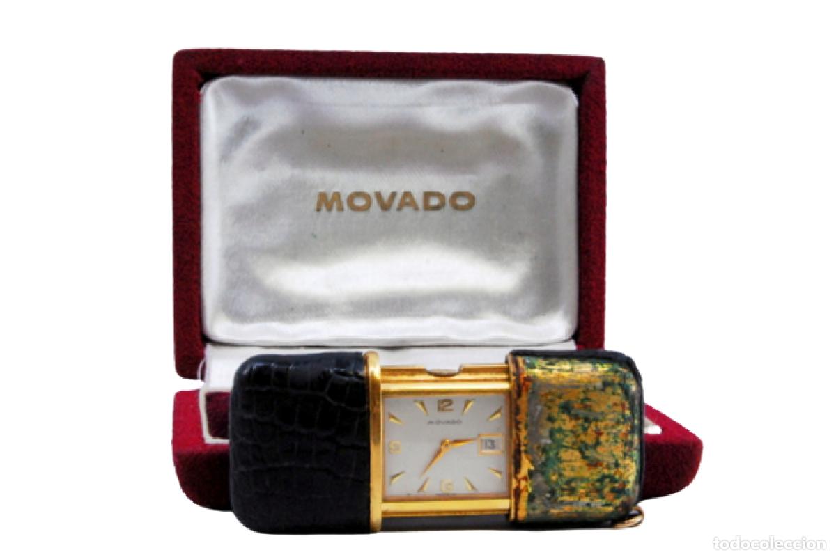 Antig&uuml;edades: Reloj de viaje, en plata - Movado - Foto 1