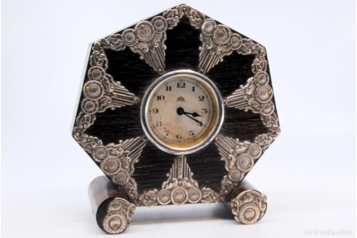 Antig&uuml;edades: Reloj de madera y plata - Haller-AG. - Foto 2
