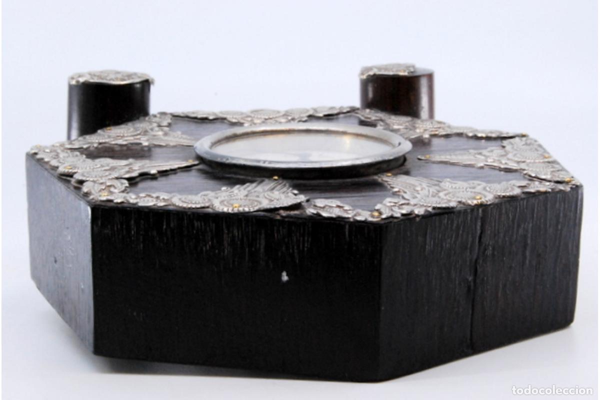 Antig&uuml;edades: Reloj de madera y plata - Haller-AG. - Foto 6