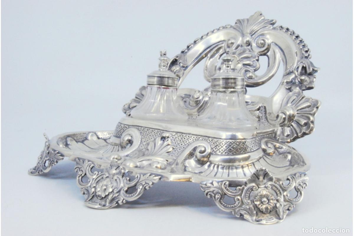 Antig&uuml;edades: tintero de plata - Foto 7
