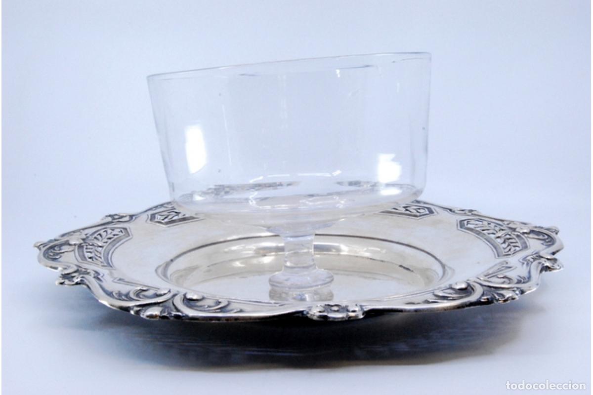 Antig&uuml;edades: plato de queso de plata - Foto 2