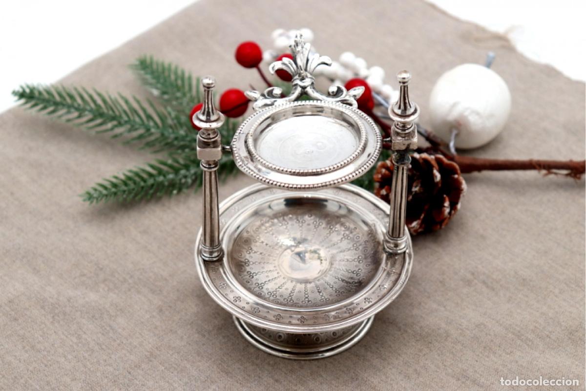 Antig&uuml;edades: Soporte para reloj de bolsillo, en plata - Foto 1