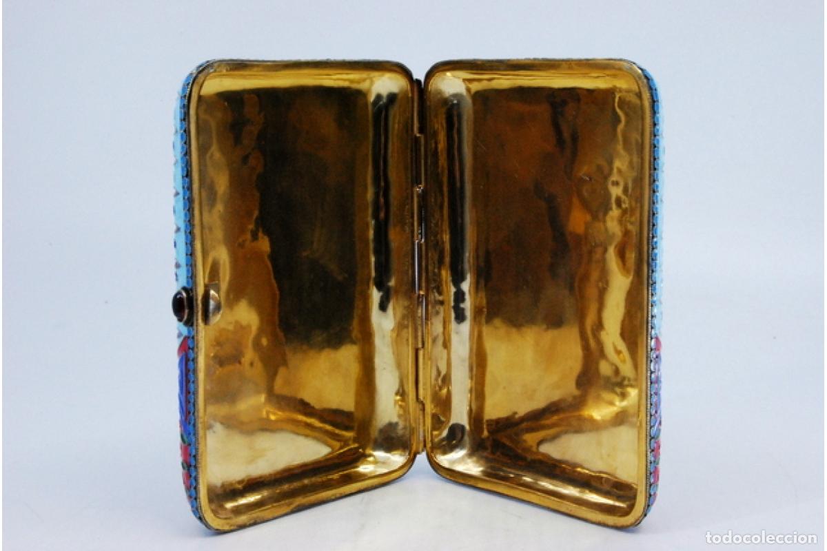 Antig&uuml;edades: Caja de tabaco, en cloisonn&eacute; de plata rusa. - Foto 7