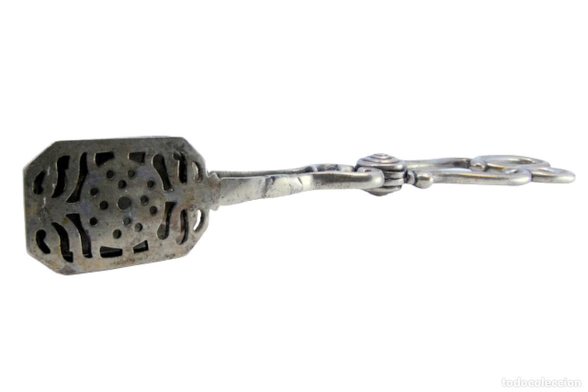 Antiquit&eacute;s: Pinzas de plata para ensalada o pan.
