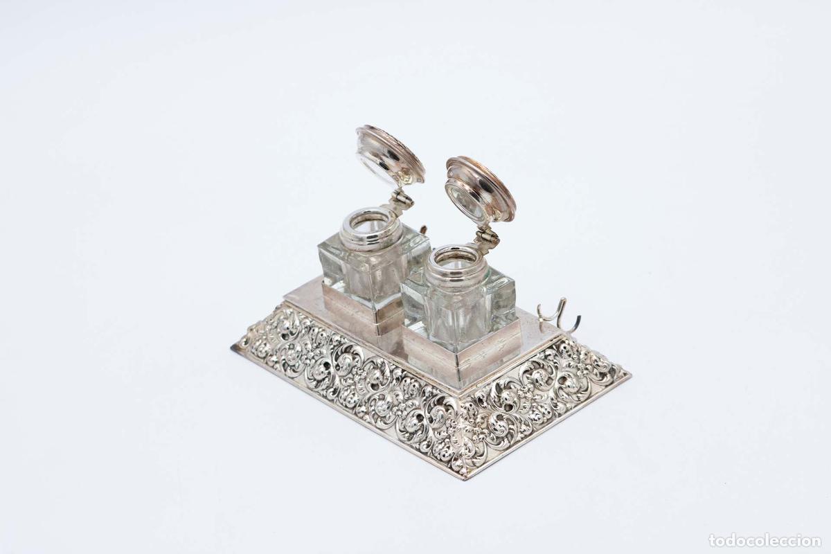 Antig&uuml;edades: tintero de plata - Foto 3