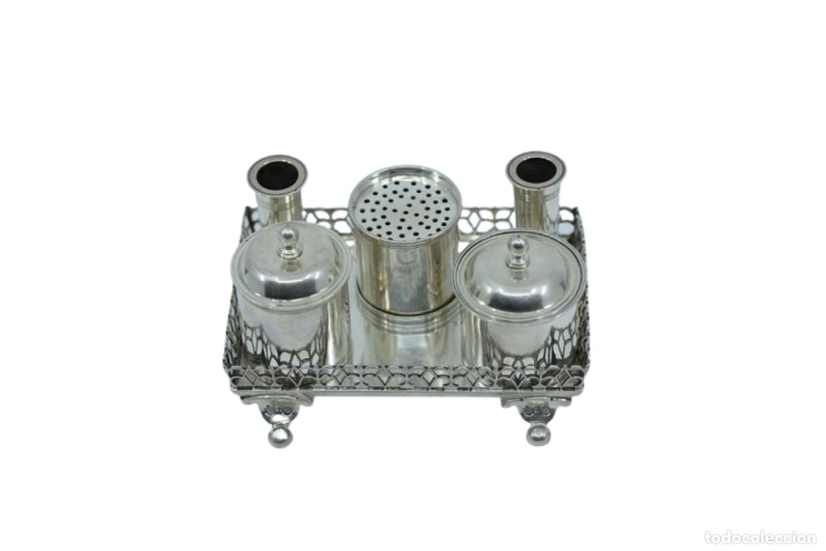Antig&uuml;edades: tintero de plata - Foto 1