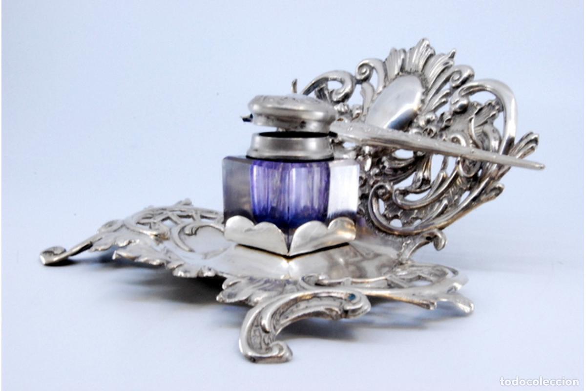 Antig&uuml;edades: tintero de plata - Foto 2