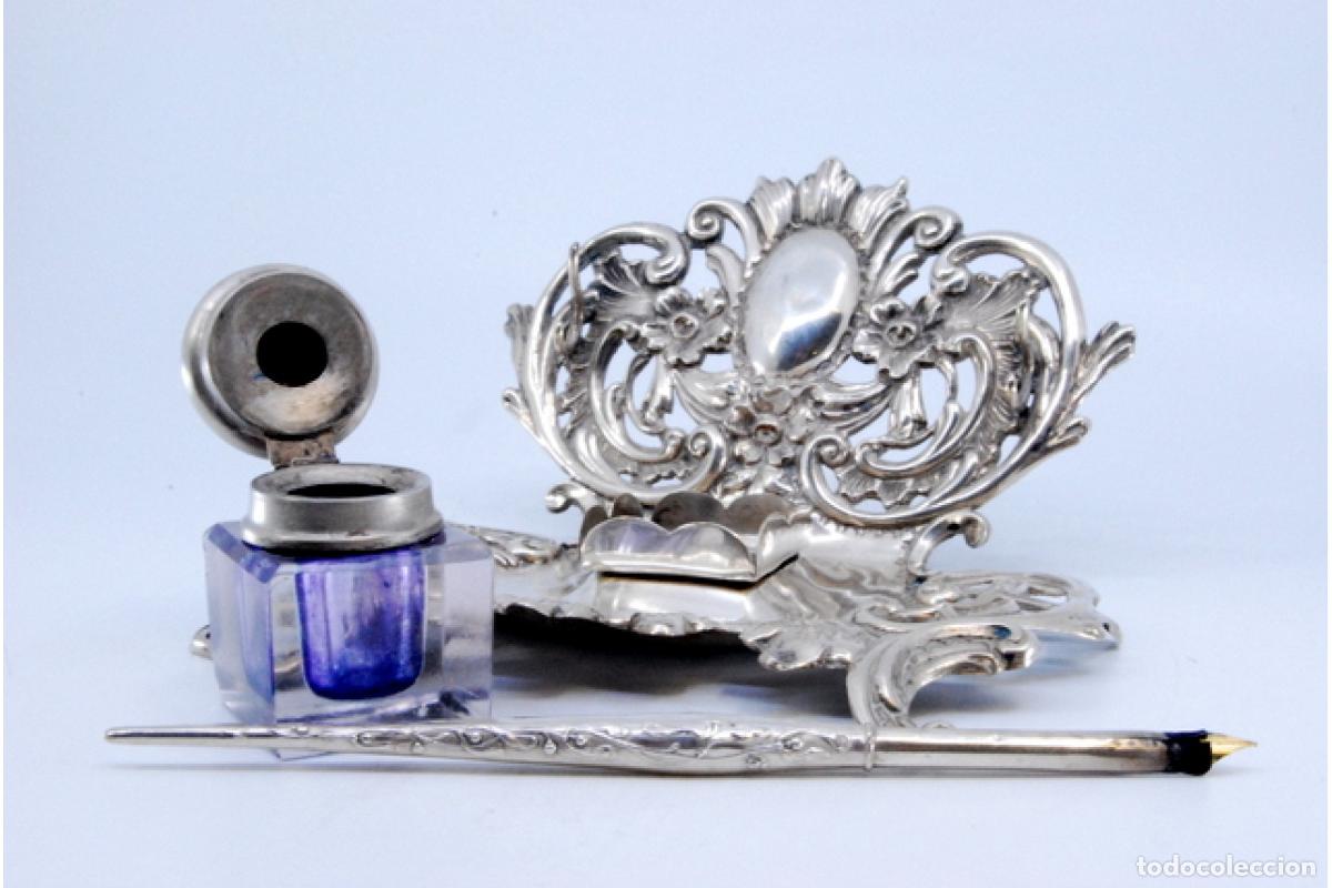 Antig&uuml;edades: tintero de plata - Foto 3