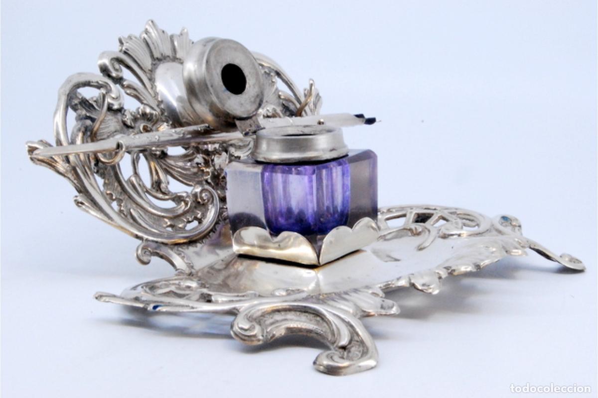 Antig&uuml;edades: tintero de plata - Foto 6